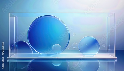 Obraz na płótnie Transparent Glass Frame Template Illuminating Glassmorphism Banner at Dusk with Elegant Transparency and Modern Aesthetic w salonie