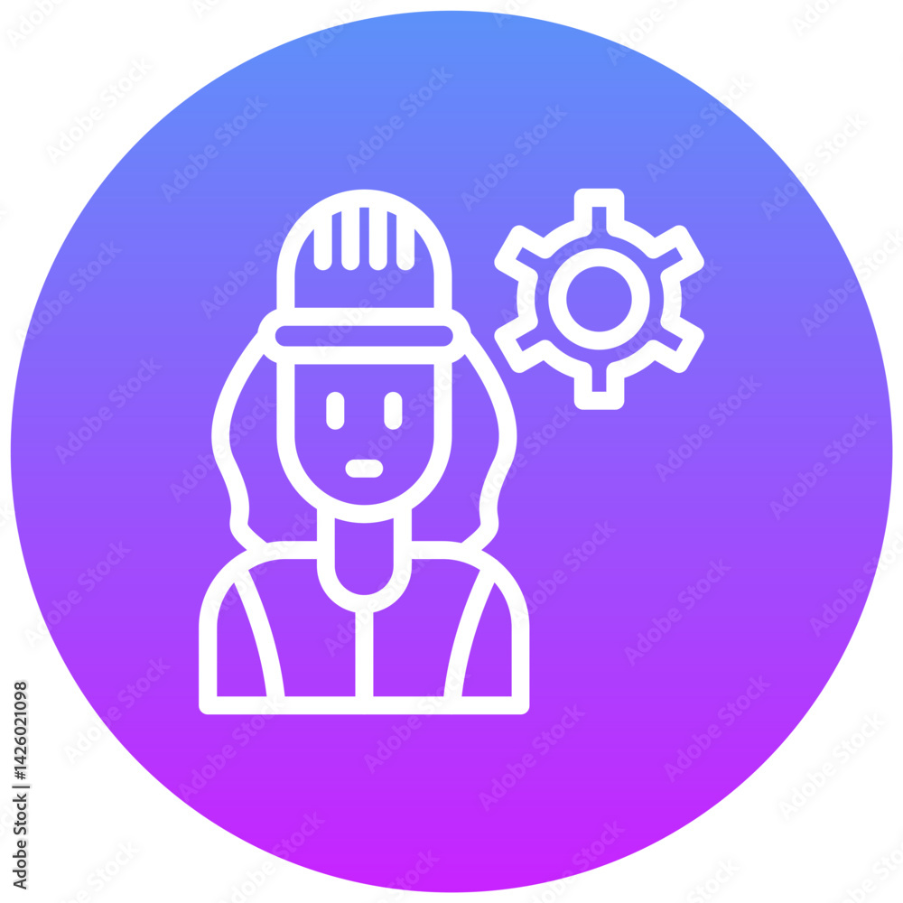 Female Engineer Icon Female Engineer Icon
