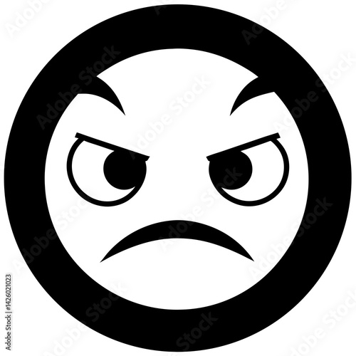 Angry Face Icon Vector Design Illustration Negative Emotion Graphic Element