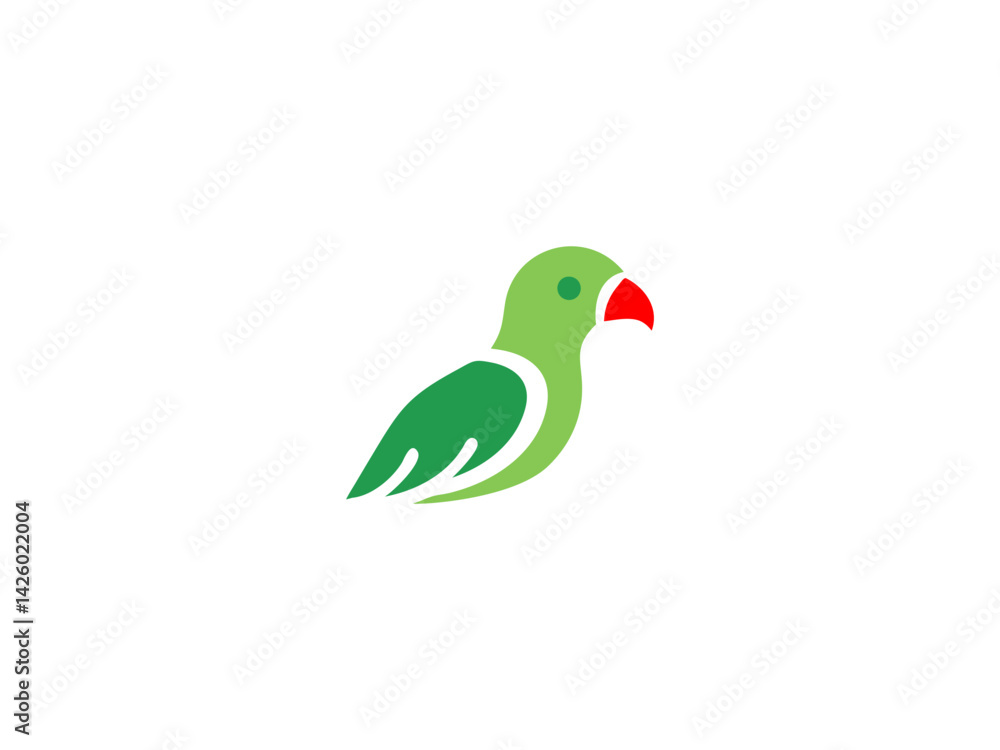 Fototapeta premium Colorful Parrot Illustration for Design Projects , A simple, stylized illustration of a parrot, perfect for use in various design projects.