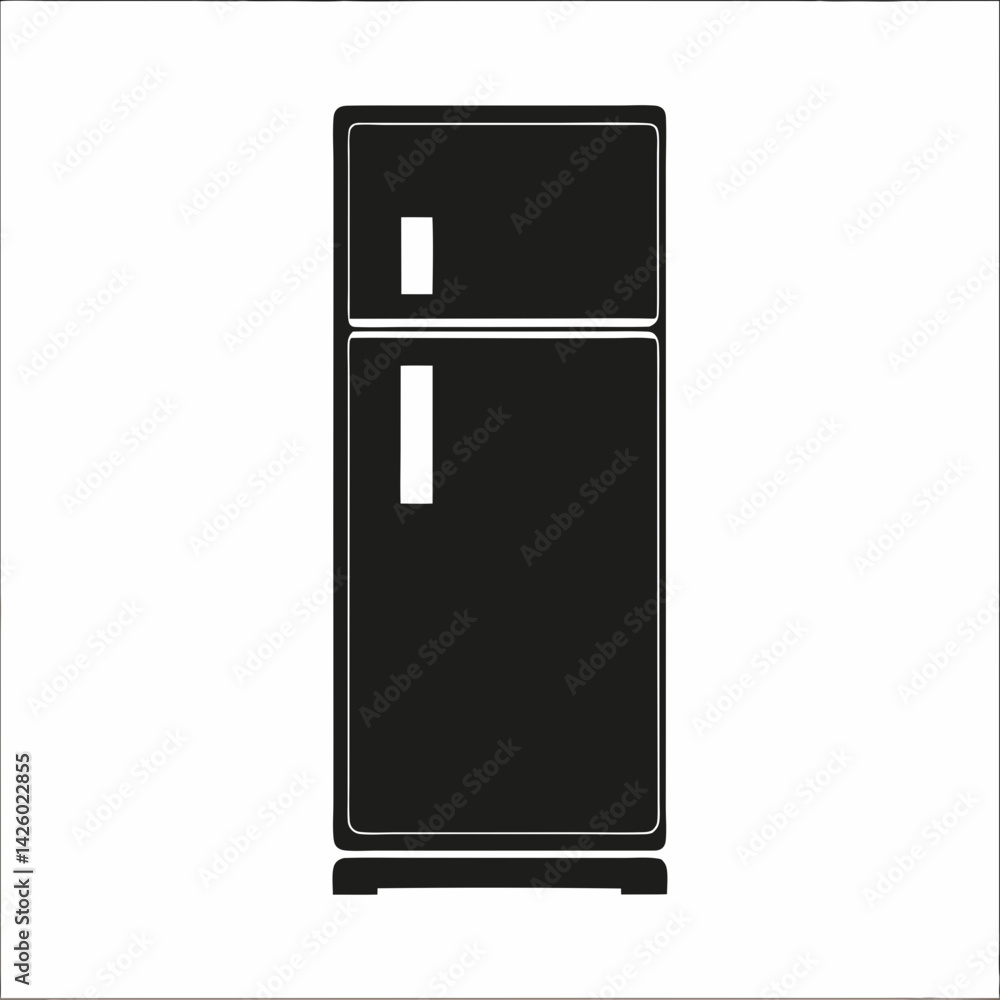Refrigerator Icon Vector Illustration Appliance Silhouette Design Minimalist Style Isolated On White Background Refrigerator Icon Vector Illustration Appliance Silhouette Design Minimalist Style Isolated On White Background