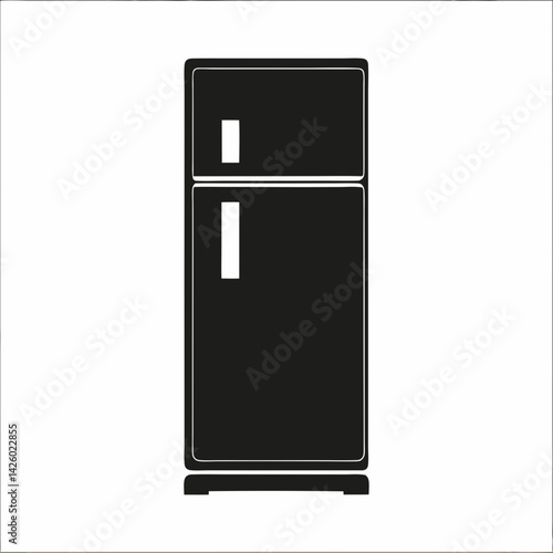 Refrigerator Icon Vector Illustration Appliance Silhouette Design Minimalist Style Isolated On White Background