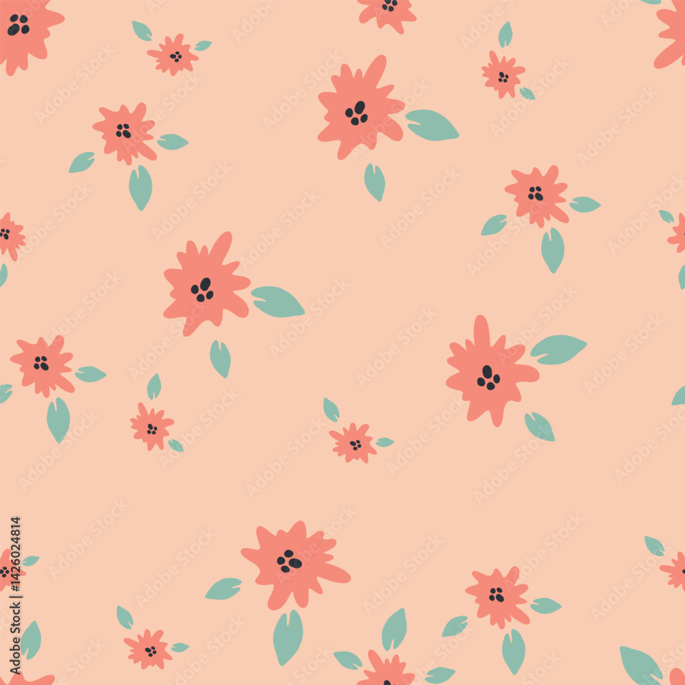 Abstract floral scandi vector pattern Abstract floral scandi vector pattern