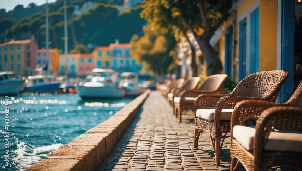 View overlooking the promenade in the fishing port