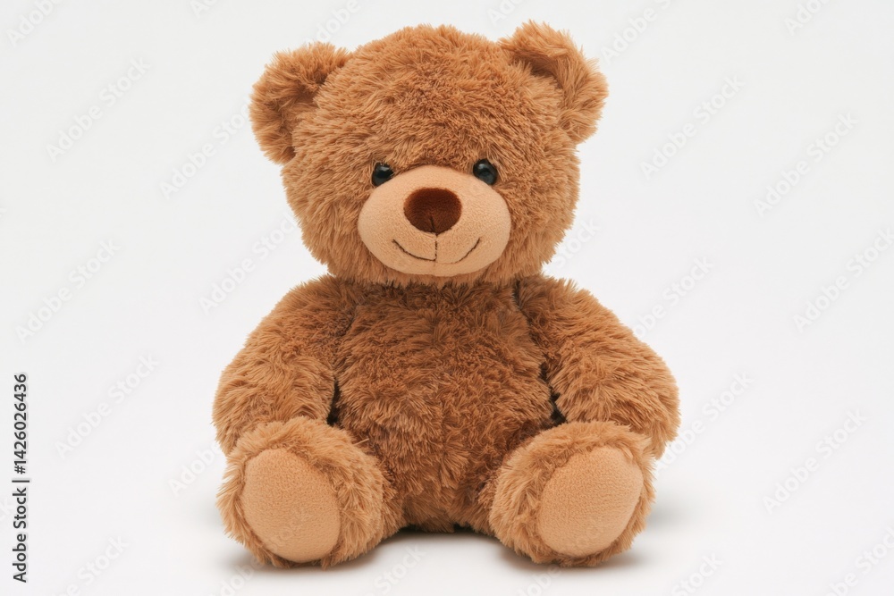 Soft teddy bear sits upright with a friendly expression showcasing its cuddly charm and inviting touch Soft teddy bear sits upright with a friendly expression showcasing its cuddly charm and inviting touch