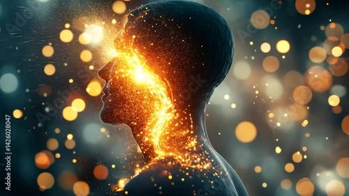 Abstract human form, illuminated