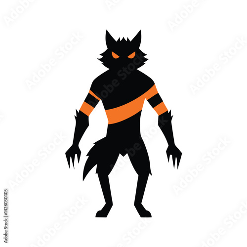 Werewolf Silhouette Orange Accents.
