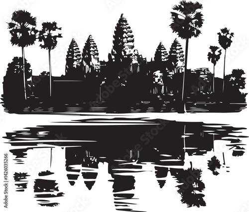 vector illustration of a temple
