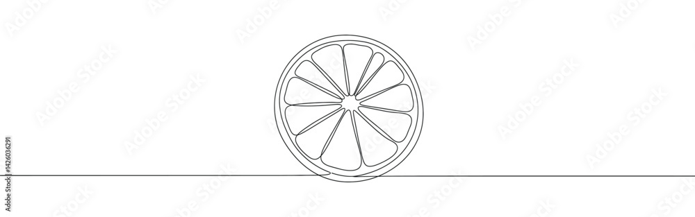 Orange, lemon, lime, grapefruit continuous one line drawing. Citrous symbol. Vector illustration. Orange, lemon, lime, grapefruit continuous one line drawing. Citrous symbol. Vector illustration.