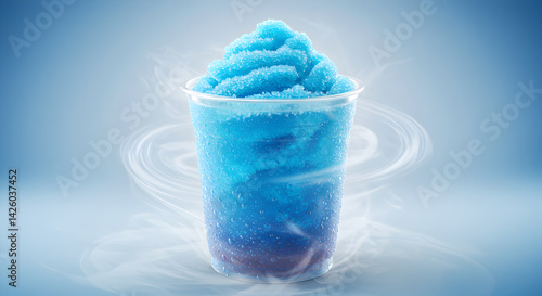 Refreshing Blue Raspberry Slush Drink On Light Backdrop Perfect For Summer