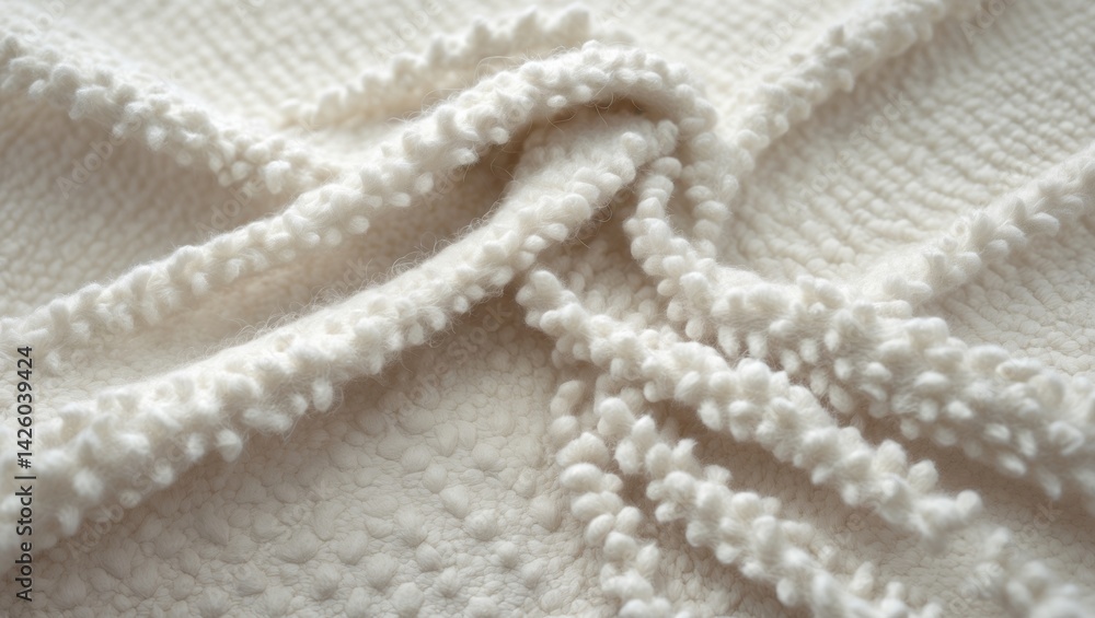 Fototapeta premium White wool surface with textured pattern