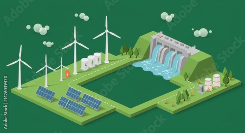 Sustainable Energy Generation with Wind, Solar and Hydro Power