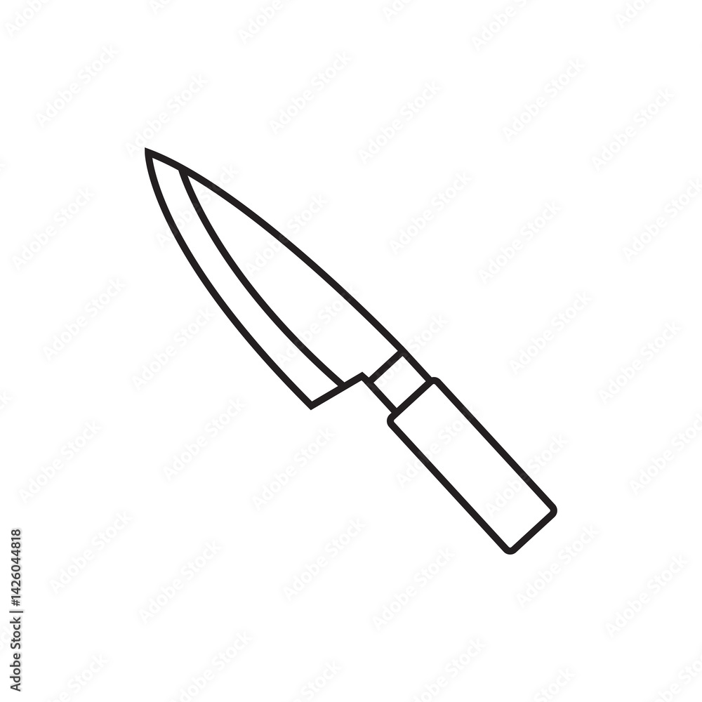 Obraz premium kitchen knife line icon
