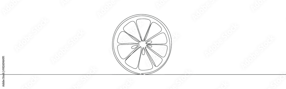 Orange, lemon, lime, grapefruit continuous one line drawing. Citrous symbol. Vector illustration. Orange, lemon, lime, grapefruit continuous one line drawing. Citrous symbol. Vector illustration.