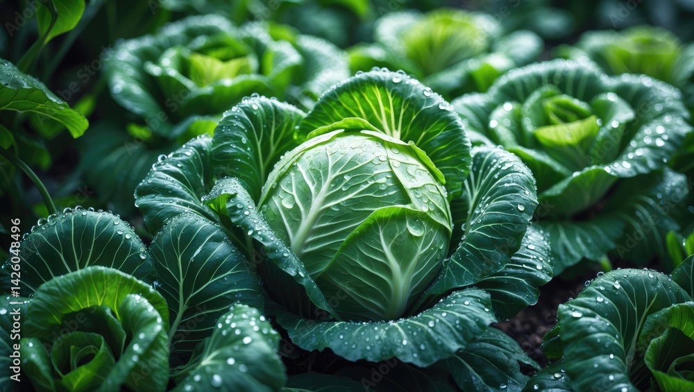 Fototapeta premium Home-grown organic cabbage and cauliflower harvest for healthy eating