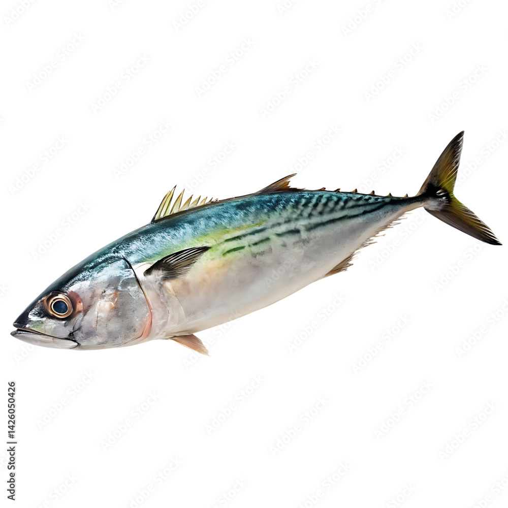 Fototapeta premium bonito Fish in transparent background.Freshwater Bonito Fish Isolated on Transparent background Seafood Market Product Photo