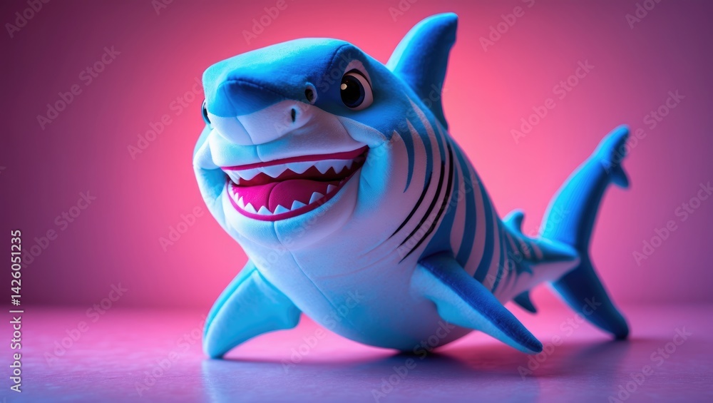 Fototapeta premium Shark Mascot Delivers a Message to Humanity to End Fishing and Finning