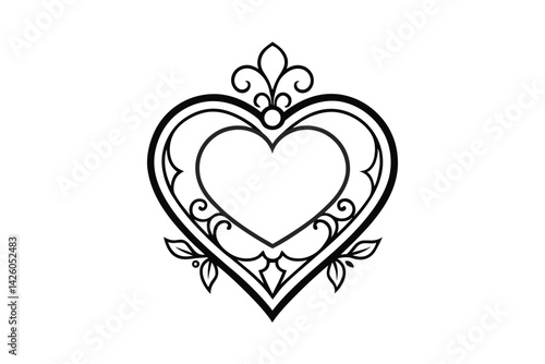 heart with floral ornament