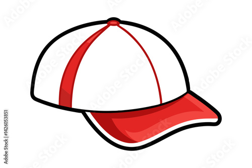 Modern Baseball Cap with White Design