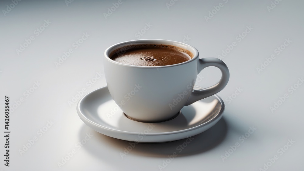 A ceramic cup of espresso for breakfast in Italy A ceramic cup of espresso for breakfast in Italy