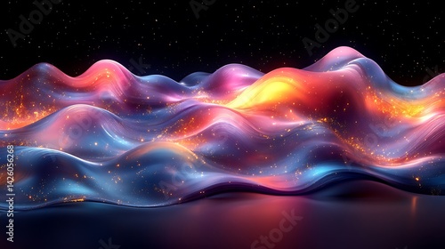 Layered waves abstract futuristic form images