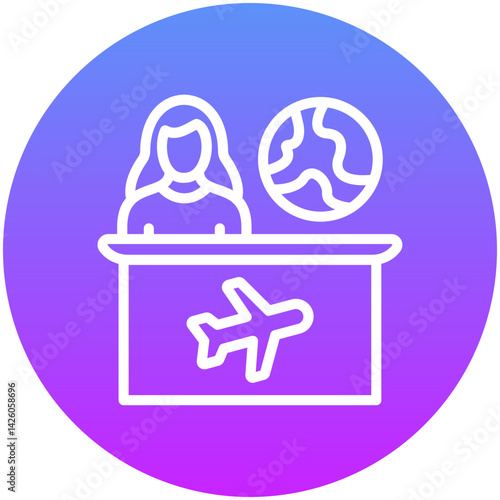 Travel Agent Female Icon