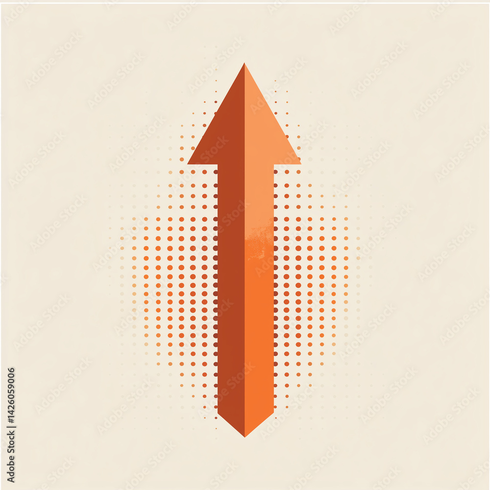 Imagem de uma seta apontando para cima, representando crescimento, progresso, sucesso, direção positiva e evolução. Ideal para temas de negócios e metas