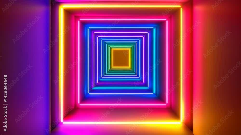 abstract background with colorful squares, neon light, moving abstract background with colorful squares, neon light, moving