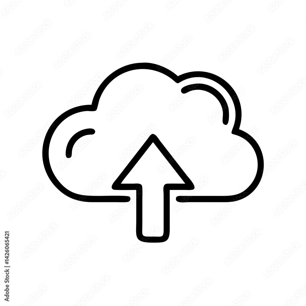 Cloud Upload Icon for Data Transfer and Storage Cloud Upload Icon for Data Transfer and Storage
