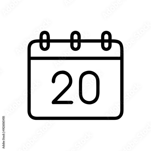 Vector Calendar Date Icon for Scheduling and Planning