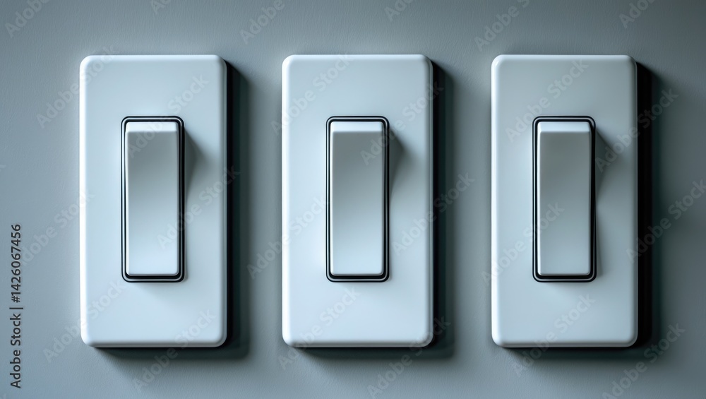 Big wall-mounted buttons to toggle lighting on and off Big wall-mounted buttons to toggle lighting on and off