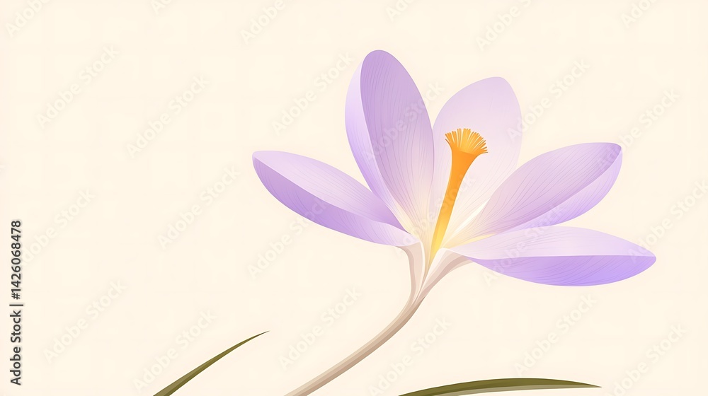 Naklejka premium Pale Purple Crocus Spring Bloom.