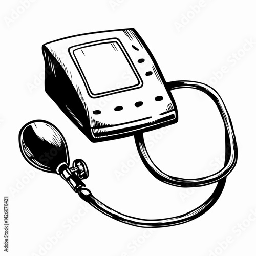 Vintage Blood Pressure Monitor Illustrating Health Measurement for Medical Professionals in a Clinical Setting
