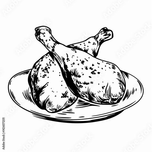 Delicious Chicken Drumsticks Resting on a Plate in a Rustic Style Symbolizing Comfort Food and Gatherings