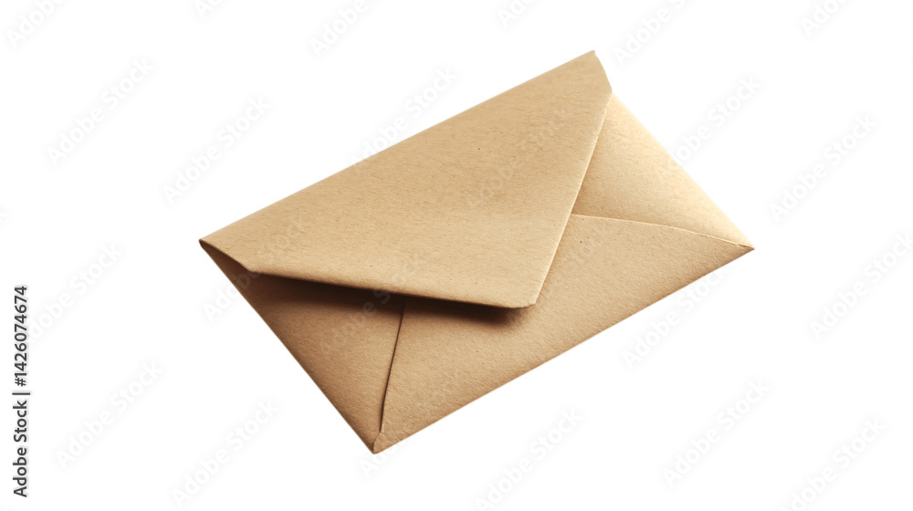 High-resolution image of a single tiny envelope, centered on white background with no other objects --ar 16:9 High-resolution image of a single tiny envelope, centered on white background with no other objects --ar 16:9