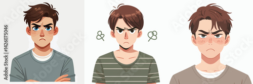 set vector people with wrinkled eyes Showing dislike