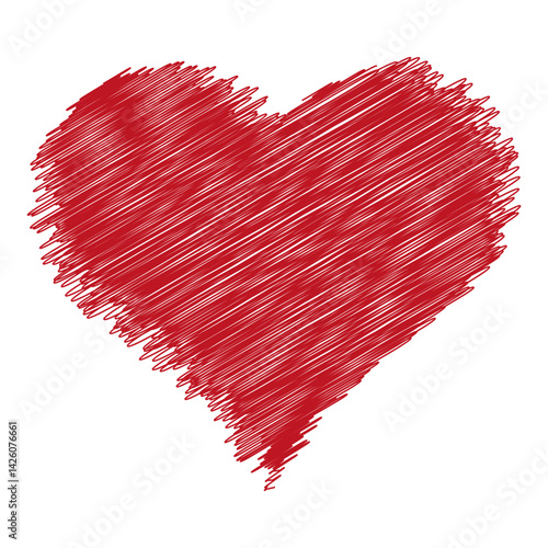 Sketch heart shape. Love doodle symbol. Vector illustration isolated on white.