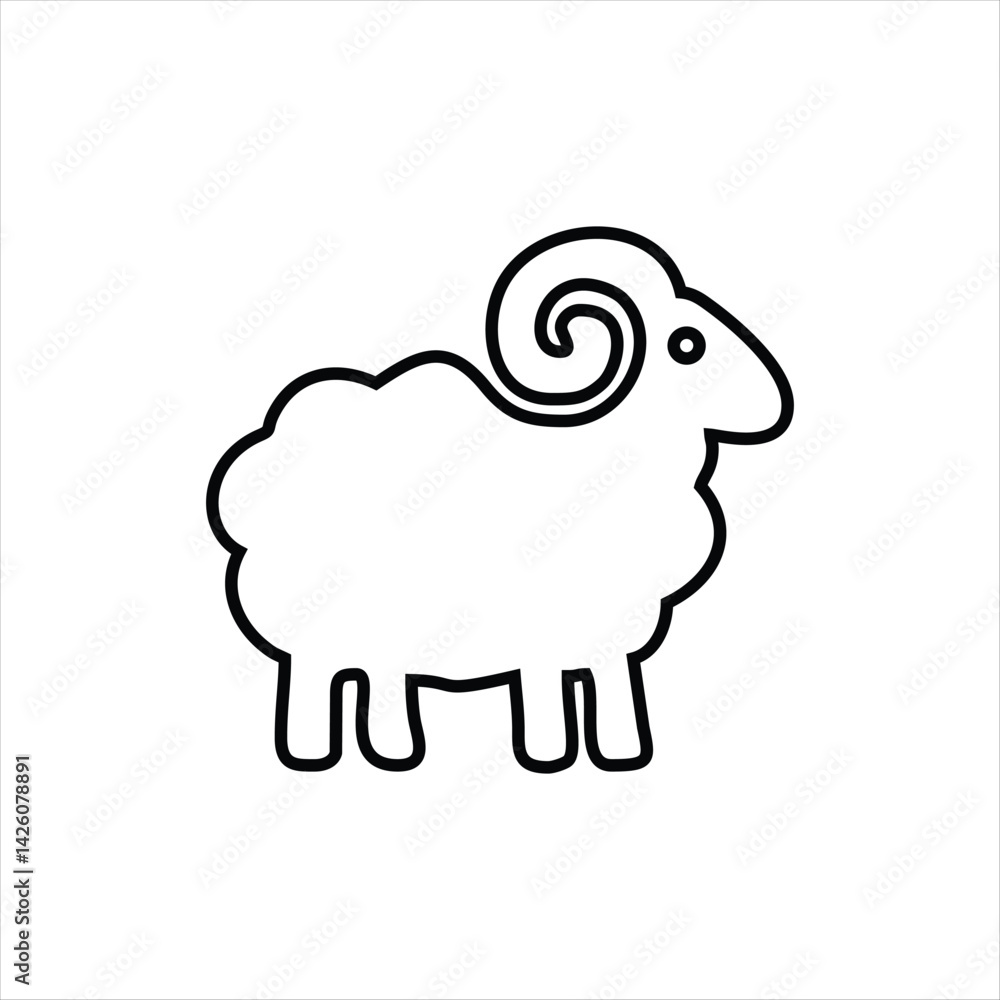 simple doodle icon black and white sheep simple doodle icon black and white sheep
