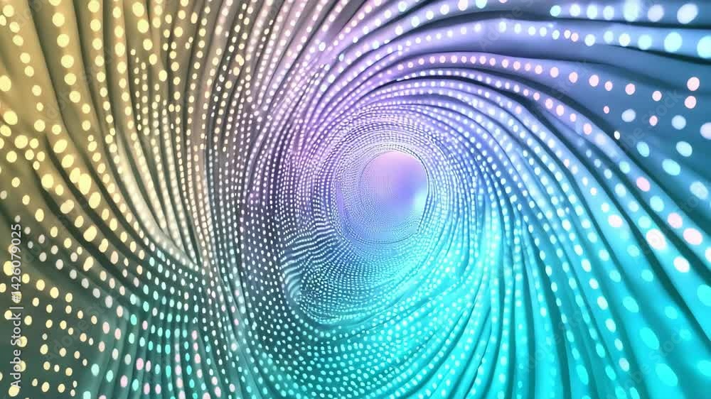 abstract blue background with circles, dots, gold, purple light in the tunnel abstract blue background with circles, dots, gold, purple light in the tunnel