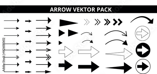 Black arrow vector icon pack, Arrow, Cursor, Arrow vector icon, Modern simple arrows.
