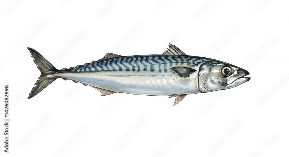 Mackerel fish isolated image for seafood presentation Mackerel fish isolated image for seafood presentation
