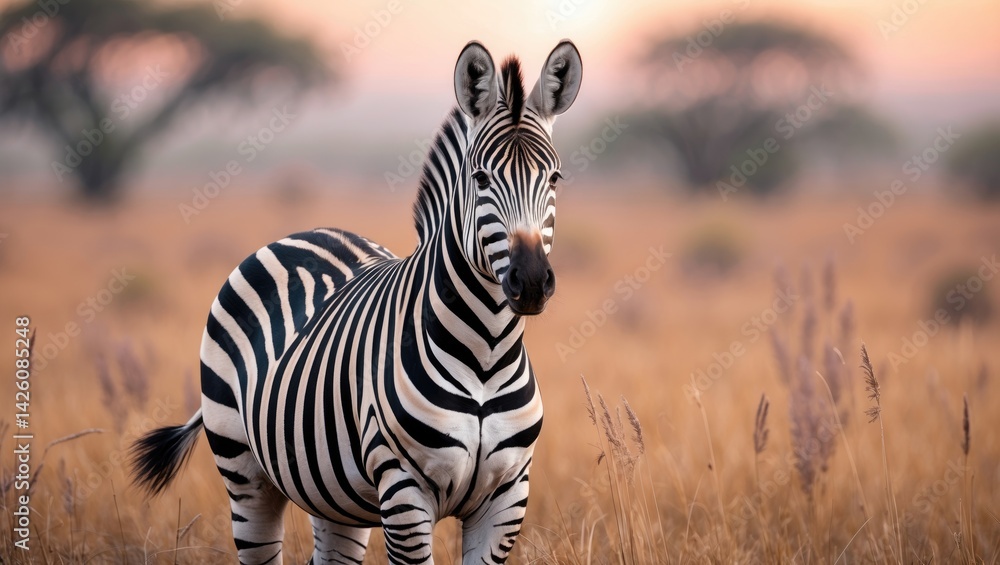 Fototapeta premium Plains Zebra: Equus Quagga and Equus Burchellii in the Wild