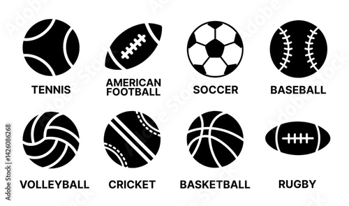 Sport balls icon set