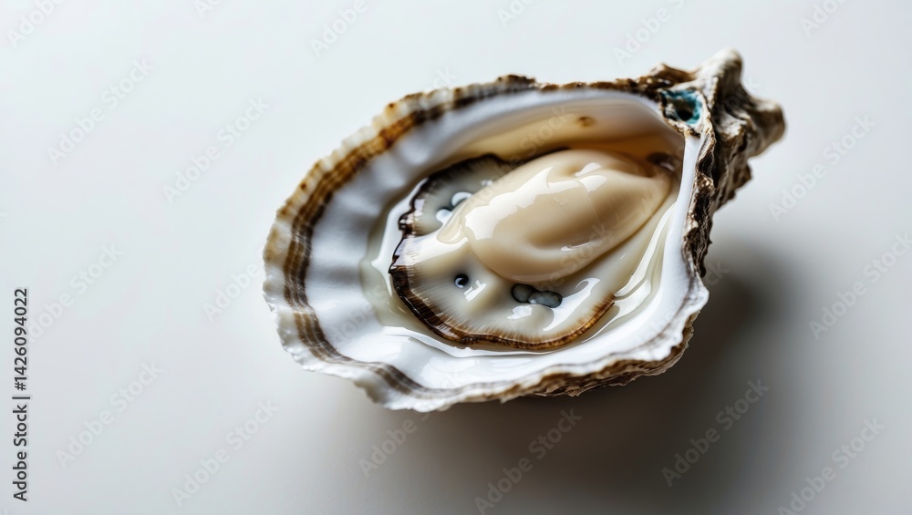 White background featuring fresh oysters White background featuring fresh oysters