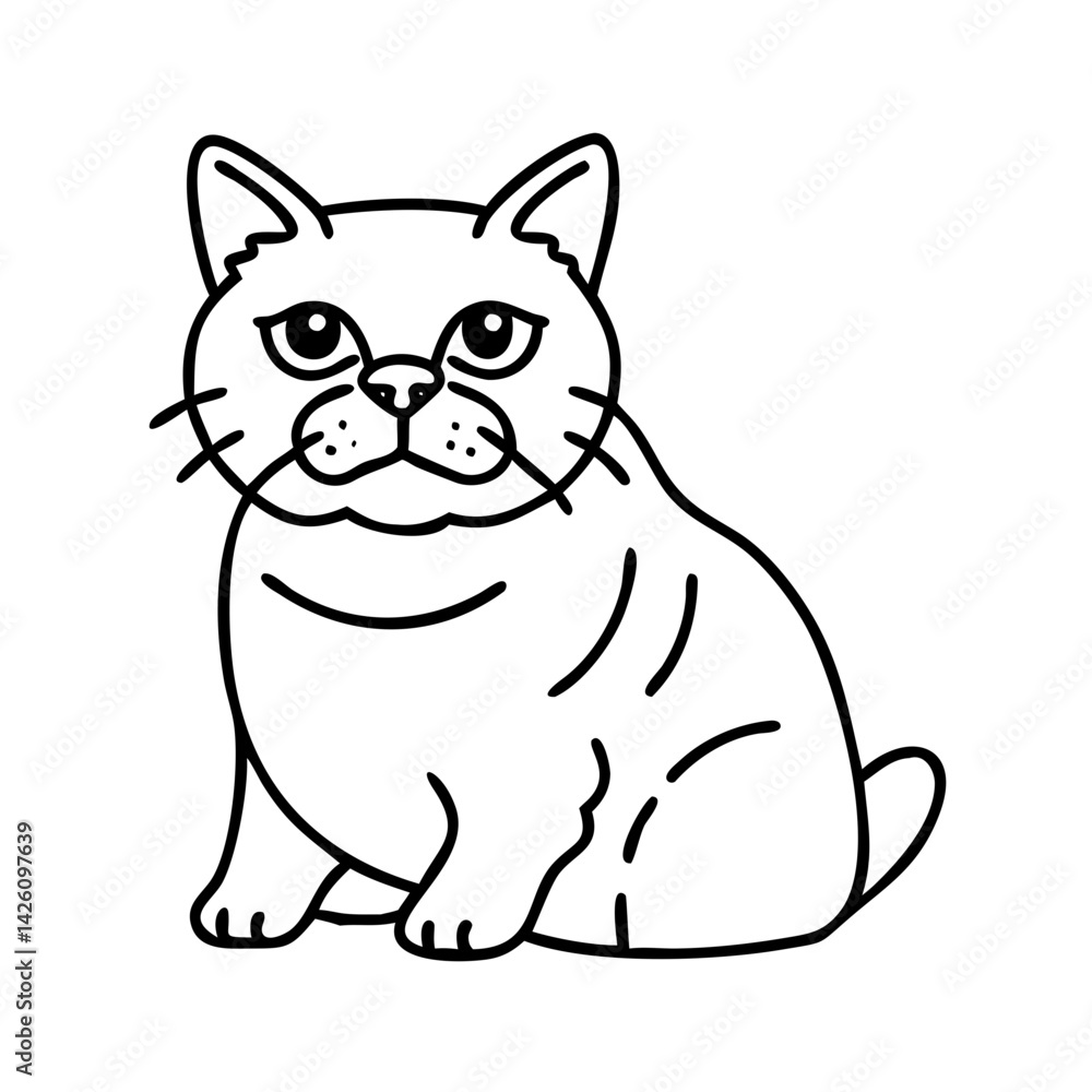 british shorthair icon, british shorthair line art - simple line art of british shorthair, perfect for british shorthair logos and icons british shorthair icon, british shorthair line art - simple line art of british shorthair, perfect for british shorthair logos and icons