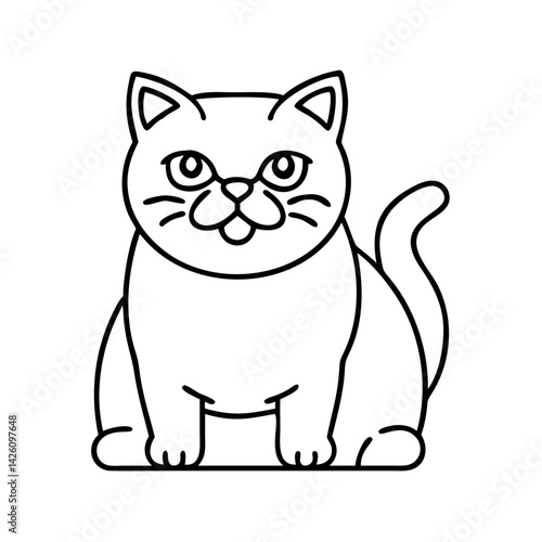 british shorthair icon, british shorthair line art - simple line art of british shorthair, perfect for british shorthair logos and icons