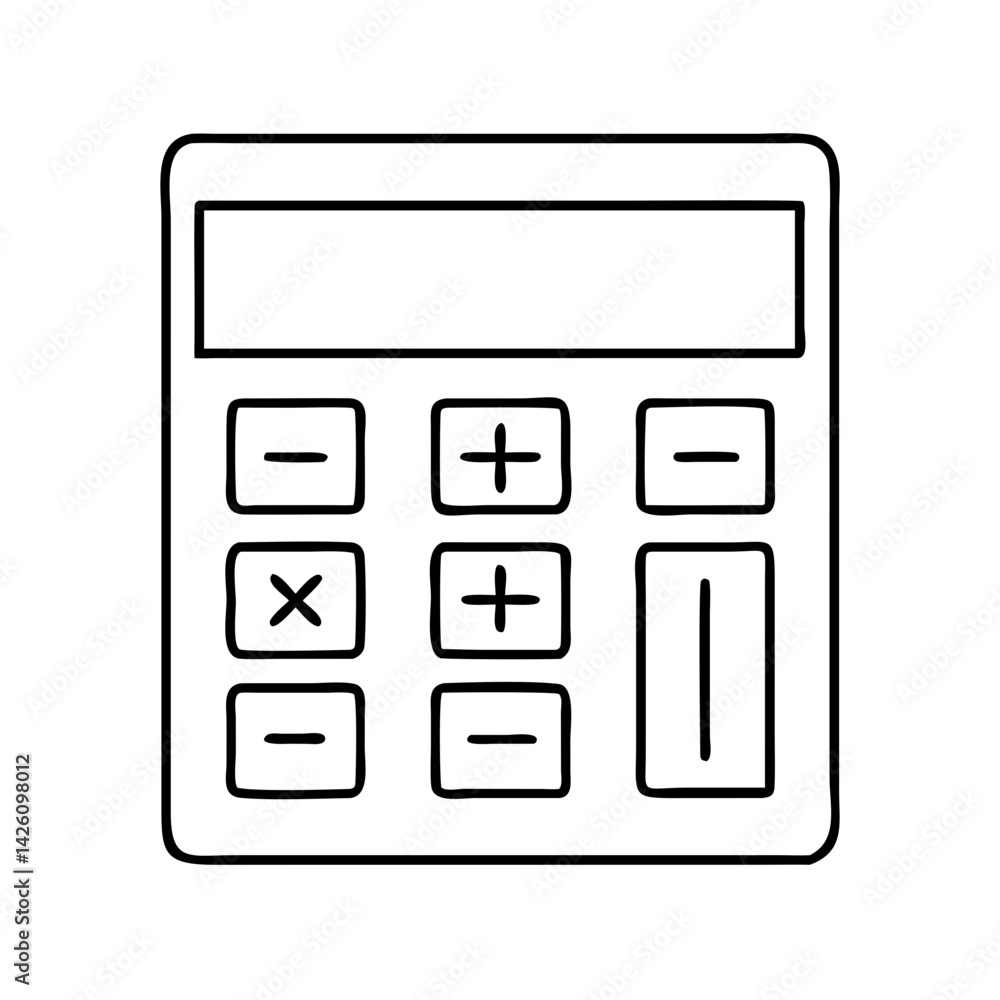 calculator icon, calculator line art - simple line art of calculator, perfect for calculator logos and icons calculator icon, calculator line art - simple line art of calculator, perfect for calculator logos and icons