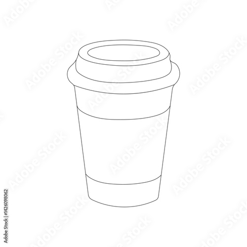 coffee cup line art. Cup of coffee, one single continuous line drawing. Simple abstract outline beautiful mug with steam beverage. Coffee cup Vector Art, Icons, and Graphics illustration. 
