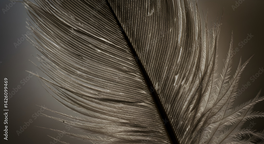Obraz premium Elegant Feather Close Up Revealing Intricate Details And Delicate Structure