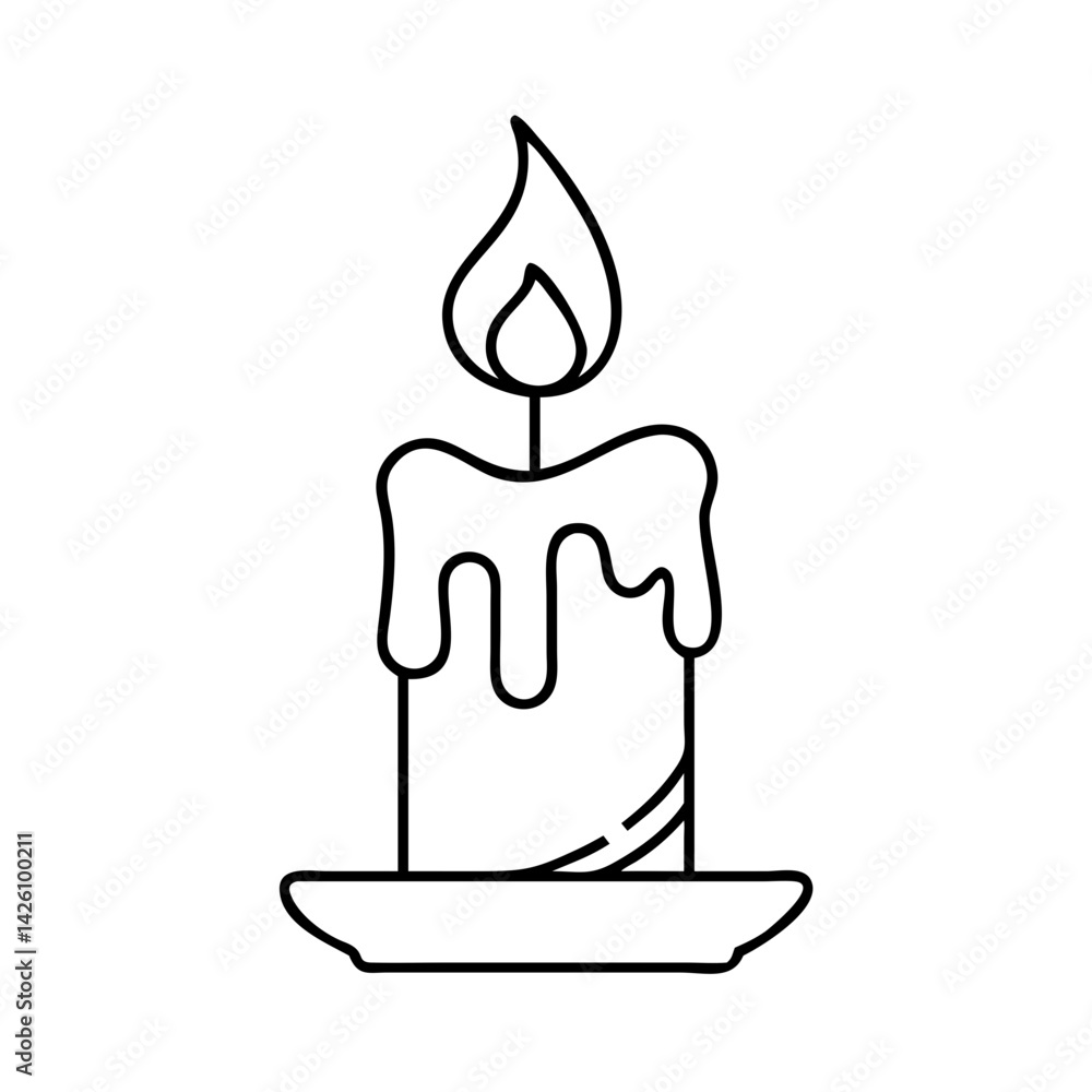 Obraz premium candle icon, candle line art - simple line art of candle, perfect for candle logos and icons